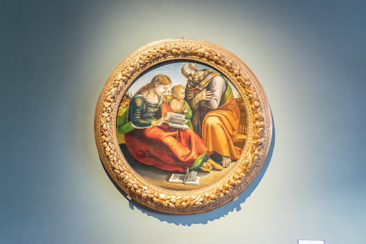 Peinture en médaillon dans le musée des Offices à Florence